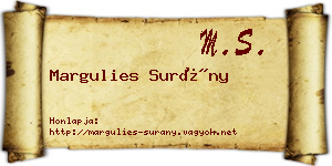 Margulies Surány névjegykártya